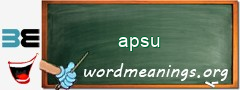 WordMeaning blackboard for apsu